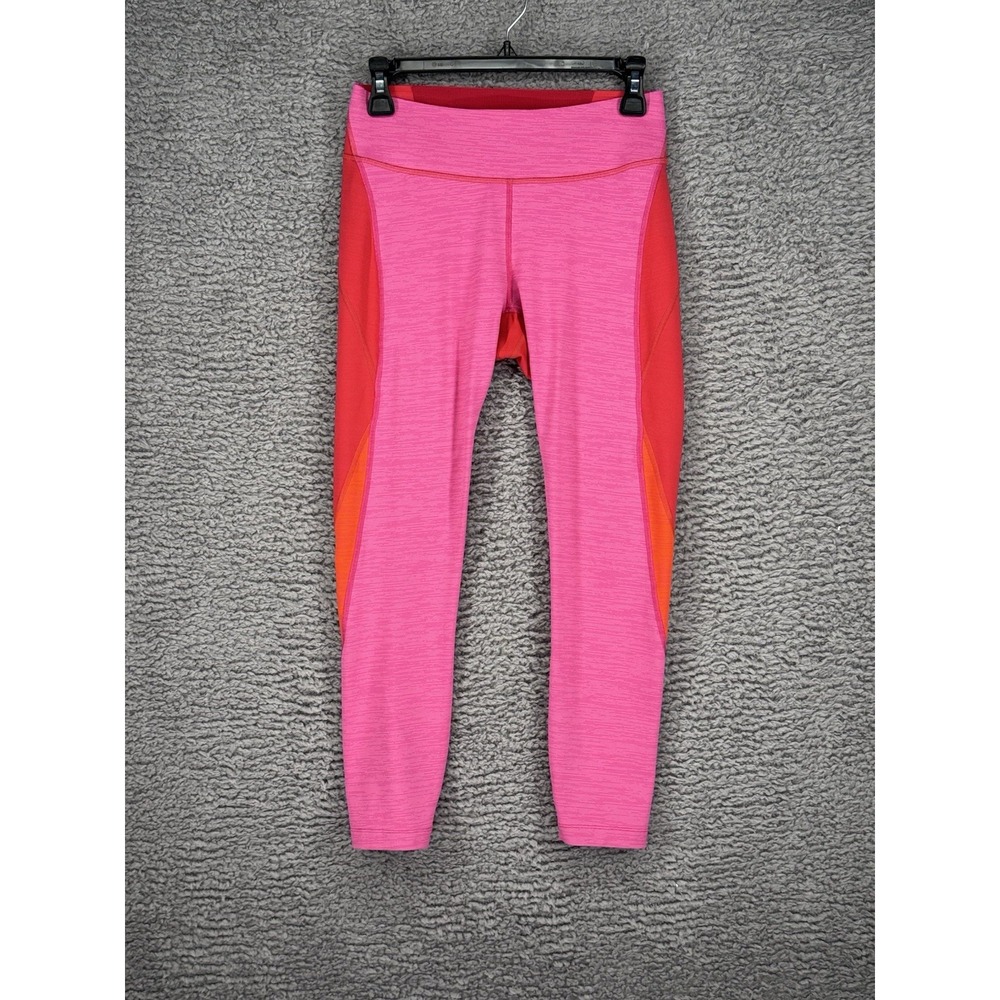 Outdoor Voices Colorblock 7/8 Leggings Size M Pink Red Orange Athleisure Running